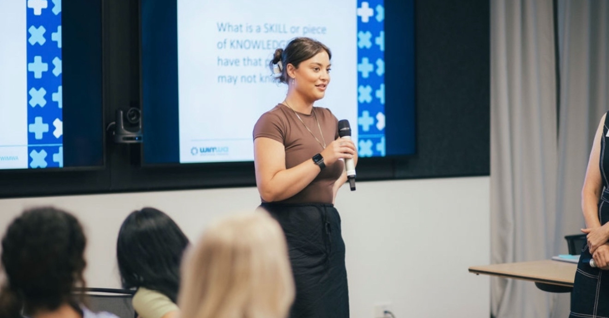 A photo of Monique presenting