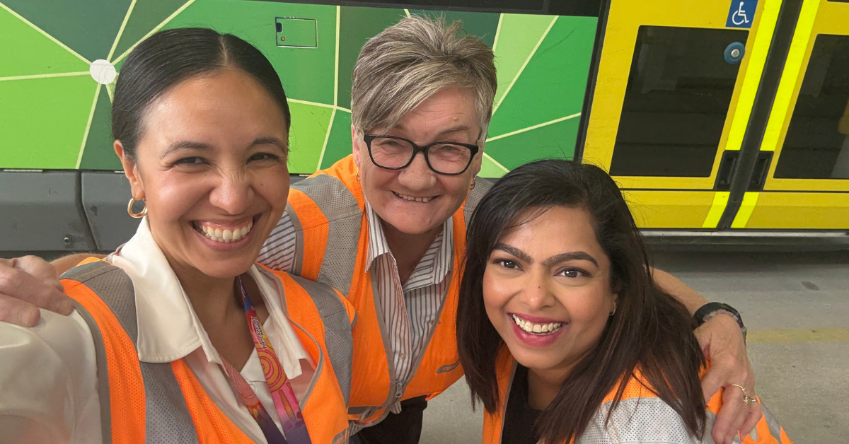 A photo of Stella with her colleague